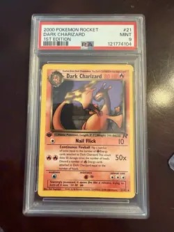 PSA 9 1st Edition Dark Charizard #21 Team Rocket Pokemon Tcg - Image 1