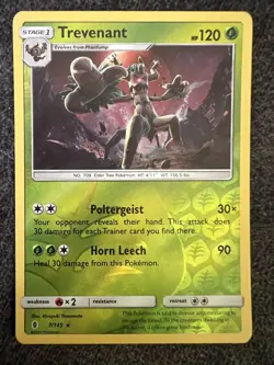 Trevenant 7/145 Reverse Holo Rare Pokemon Card NM - Image 1