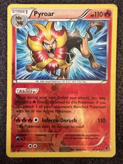 Pyroar 12/119 Rare Reverse Holo Pokemon Card Lightly Played - Image 1