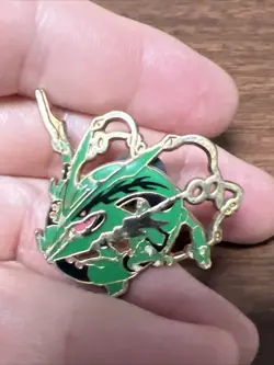 Mega Rayquaza Collector's Pin 2015 Metal Enamel Pin Roaring Skies Pokemon TCG - Image 1
