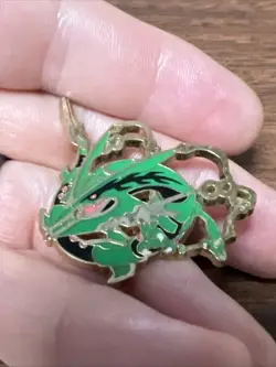 Mega Rayquaza Collector's Pin 2015 Metal Enamel Pin Roaring Skies Pokemon TCG - Image 2