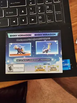 Pokemon Scarlet And Violet Serial Codes Shiny Koraidon or Miraidon UNSCRATCHED! - Image 1