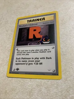 POKEMON TCG ROCKET'S HIDEOUT 63/64 1ST EDITION TRAINER NEO REVELATION GENGAR - Image 2