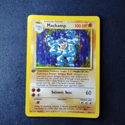 Pokemon TCG Machamp Base Set 8/102 1st Edition Holo Rare NM - Image 1