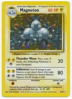 Pokemon TCG Magneton Base Set 9/102 Holo Unlimited Holo Rare and holo lapras! - Image 1