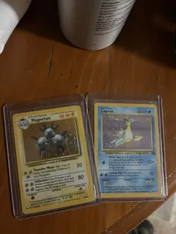 Pokemon TCG Magneton Base Set 9/102 Holo Unlimited Holo Rare and holo lapras! - Image 3