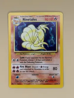 Ninetales Base Set 12/102 Pokemon: Base Set Unlimited Holo Rare - Near Mint - Image 1