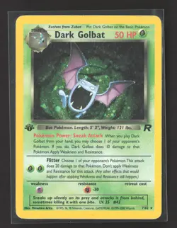 Pokemon 2000 Team Rocket Dark Golbat 1st Edition #7/82 - Image 1