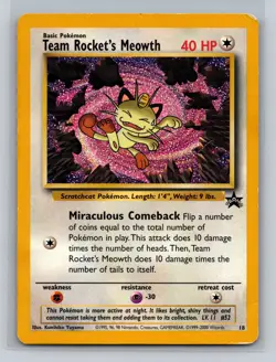 Pokemon WoTC Promo Team Rocket's Meowth #18 11705 - Image 1