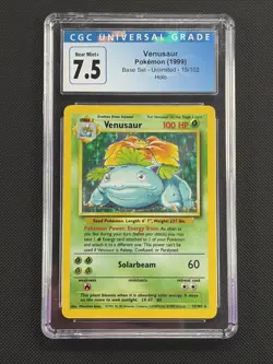 Venusaur Holo - CGC 7.5 Ex/NM - 1999 Pokemon Base Set Unlimited 15/102 Rare - Image 1