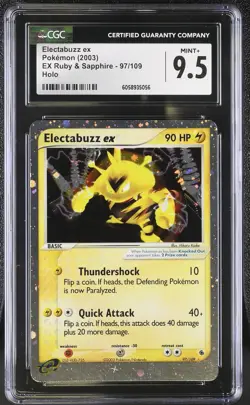 CGC 9.5 MINT+ Electabuzz ex 2003 EX Ruby & Sapphire 97/109 Holo Pokemon Card - Image 1