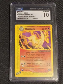 CGC 10 GEM MINT Rapidash 2002 Black Star Promo 51 Pokemon TCG POKEMON CENTER NY - Image 1