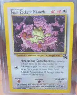 Pokemon Card - Team Rocket's Meowth - Black Star Promo #18 WotC - Mint - Image 1