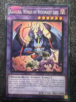 Yugioh Garura, Wings of Resonant Life RA02-EN024 Collector's Rare 1st Edition NM - Image 1