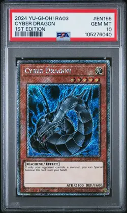2024 YU-GI-OH! RA03-QUARTER CENTURY BONANZA 1ST ED #EN155 CYBER DRAGON PSA 10 - Image 1