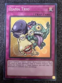 Yugioh Ojama Trio BLMM-EN010 Secret Rare 1st Edition NM - Image 1