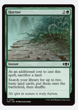 Harrow | MTG TDC | EDH Commander Green Instant Ramp Landfall Sacrifice | NEW NM - Image 1