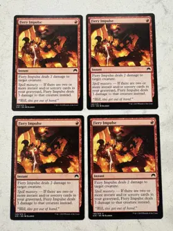 Magic the Gathering MTG Fiery Impulse Play Set Of 4 Cards - Image 1