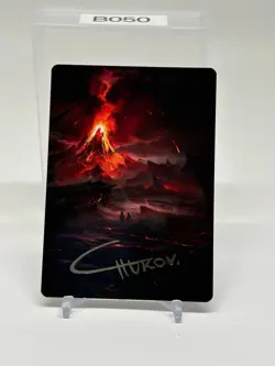 MTG Valley of Gorgoroth (Wasteland) Art Card Gold Stamped LOTR Magic - Image 1