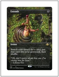 1x Entomb, Borderless Art, Dominaria Remastered, Magic MTG NM - Image 1