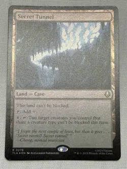 mtg foil Secret Tunnel, rare land cave, Avatar the Last Airbender, unplayed - Image 1