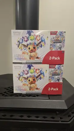 Pokemon TCG Prismatic Evolutions ETB with Booster Bundle Costco 2-Pack - Image 1