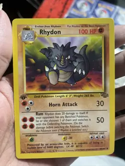 Pokemon TCG Rhydon Jungle 45/64 Regular 1st Edition Uncommon - Image 1
