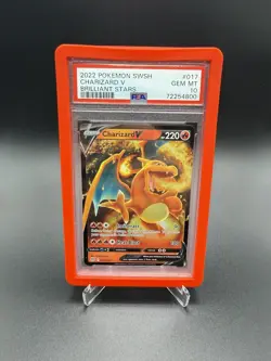 PSA 10 Pokemon TCG Charizard V 017/172 Swsh09: Brilliant Stars Holo - Image 1
