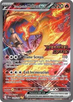 Pokemon TCG Team Rockets Moltres EX Destined Rivals Card 229/182 SIR Stamped - Image 1