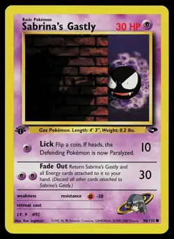 Pokemon Card - Sabrina's Gastly Gym Challenge 96/132 Common 1st Edition - Image 1