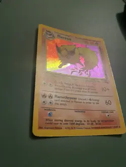 Pokemon TCG Flareon Rare Holo Card #3/64 Jungle - Image 1