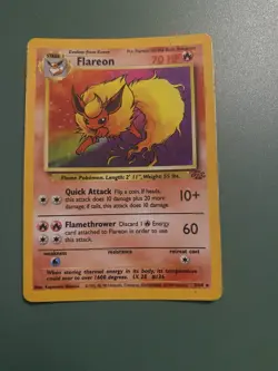 Pokemon TCG Flareon Rare Holo Card #3/64 Jungle - Image 2