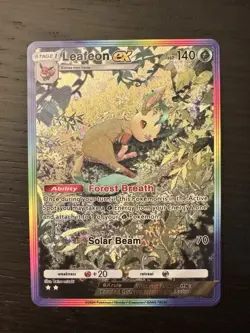 NEW ~ ART CARD Pocket Pokemon Leafeon EX Illustration Immersive Textured HOLO - Image 1
