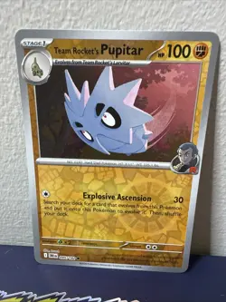 Team Rocket's Pupitar 095/182 Reverse Holo Common Destined Rivals Pokemon TCG - Image 1