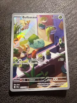 Pokemon TCG Bulbasaur Stellar Crown Illustration Rare Card 143/142 NM Condition - Image 1