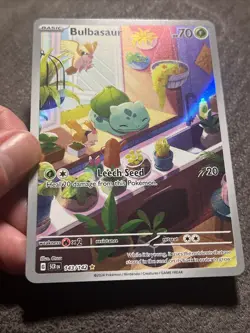 Pokemon TCG Bulbasaur Stellar Crown Illustration Rare Card 143/142 NM Condition - Image 4
