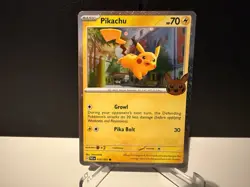 Pikachu 018 2024 Pokemon Trick or Trade Paldean Fates Cosmos Holo SWIRL Card NM+ - Image 1