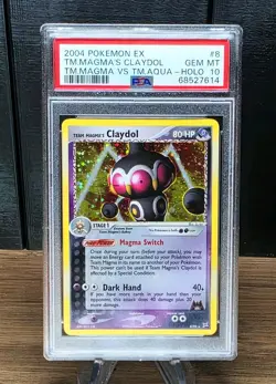 Team Magma's Claydol 2004 EX Team Magma Vs Aqua 8/95 Holo Pokemon PSA 10 POP 21 - Image 1