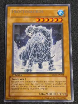 *Misprint* Yugioh - Frostosaurus STON-EN002 Rare 1st Edition NM Slight Nameshift - Image 1