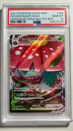 Venusaur VMAX SWSH102 SWSH: Sword & Shield Promo Cards Holo PSA 10 - Image 1