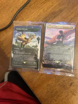 Final Fantasy MTG Chocobo Bundle Opened: 2 Promo Packs+Wheel+Bulk+Art Cards - Image 2