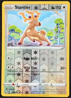 Stantler 2021 Fusion Strike Reverse Holo Pokemon Card 208/264 (NM) - Image 1