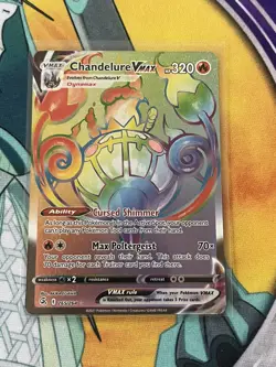 Chandelure VMAX 265/264 Rainbow Secret Rare Fusion Strike Pokemon Card NM - Image 1