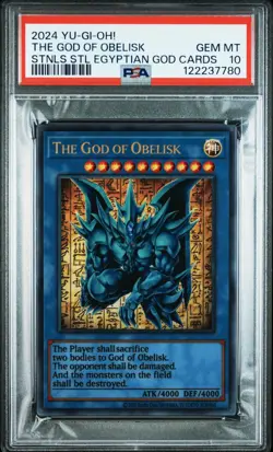 2024 YU-GI-OH! STAINLESS STEEL EGYPTIAN GOD CARDS THE GOD OF OBELISK PSA 10 - Image 1