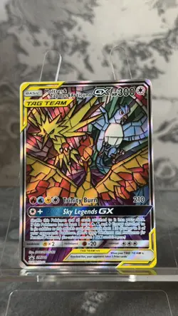 Moltres & Zapdos & Articuno GX SM210 Pokemon Hidden Fates Holo Full Art Card - Image 1