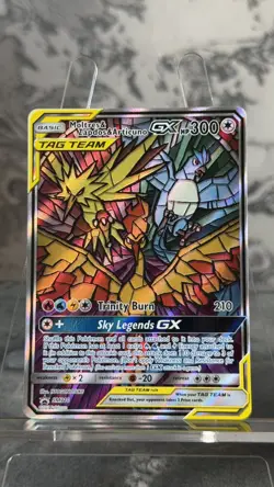 Moltres & Zapdos & Articuno GX SM210 Pokemon Hidden Fates Holo Full Art Card - Image 2