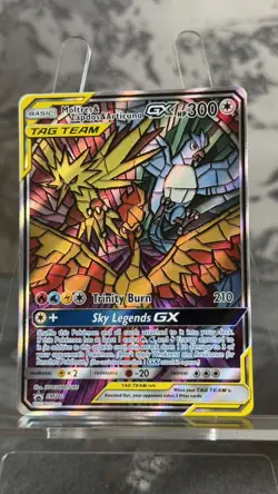 Moltres & Zapdos & Articuno GX SM210 Pokemon Hidden Fates Holo Full Art Card - Image 3