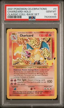 PSA 10 Charizard #4/102 Classic Collection Celebrations Pokemon Card 2021 - Image 1