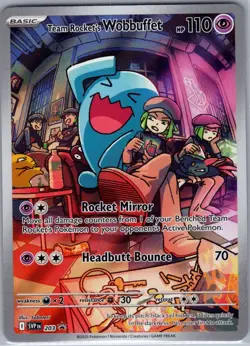 Team Rocket's Wobbuffet SVP 203 SV: Scarlet & Violet Promo - Pokemon Card - NM - Image 1
