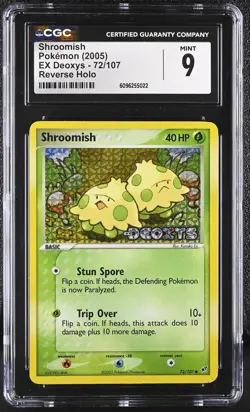 CGC 9 MINT Shroomish 2005 EX Deoxys 72/107 Reverse Holo Stamped Pokemon Card - Image 1